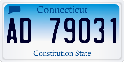 CT license plate AD79031