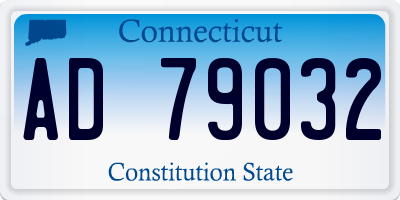CT license plate AD79032