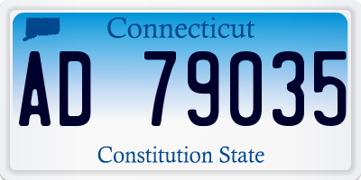 CT license plate AD79035
