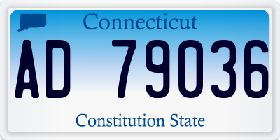 CT license plate AD79036