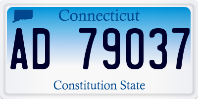 CT license plate AD79037