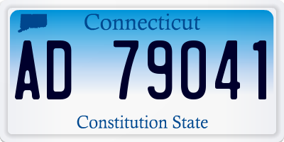 CT license plate AD79041