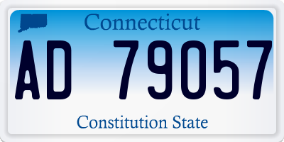 CT license plate AD79057