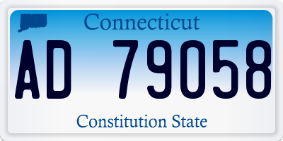 CT license plate AD79058