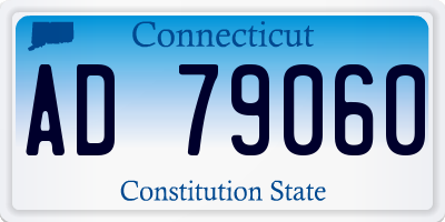 CT license plate AD79060
