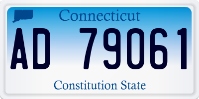 CT license plate AD79061