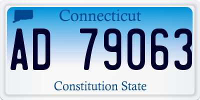CT license plate AD79063