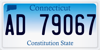 CT license plate AD79067