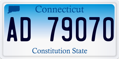 CT license plate AD79070