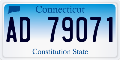 CT license plate AD79071