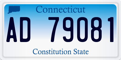 CT license plate AD79081