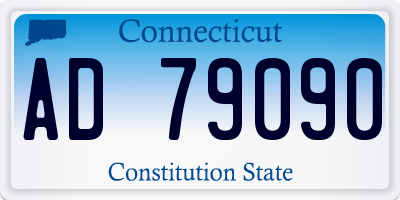 CT license plate AD79090