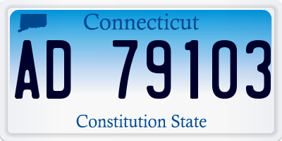 CT license plate AD79103
