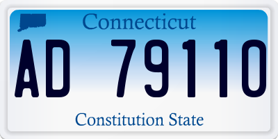 CT license plate AD79110