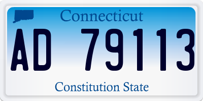 CT license plate AD79113