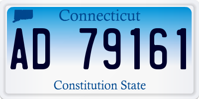 CT license plate AD79161