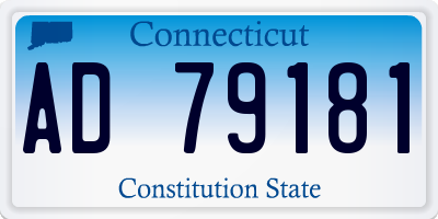 CT license plate AD79181