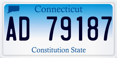 CT license plate AD79187