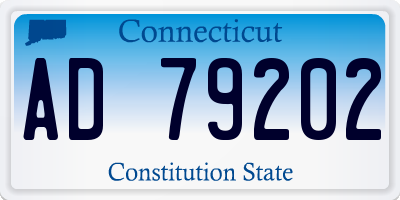 CT license plate AD79202