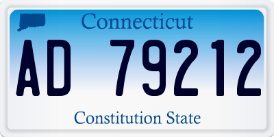 CT license plate AD79212