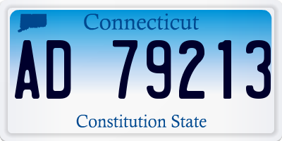 CT license plate AD79213