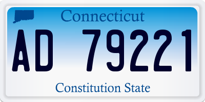 CT license plate AD79221
