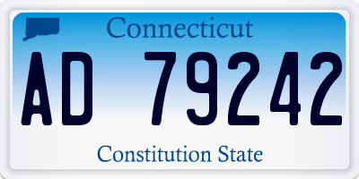 CT license plate AD79242