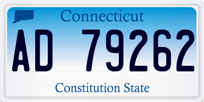 CT license plate AD79262