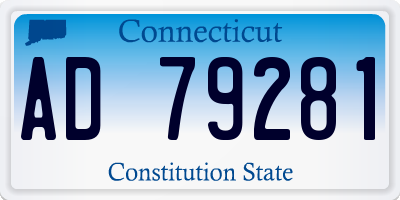 CT license plate AD79281