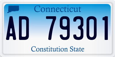 CT license plate AD79301
