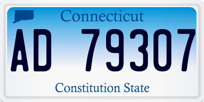CT license plate AD79307