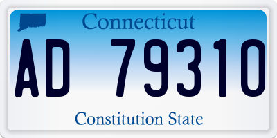 CT license plate AD79310
