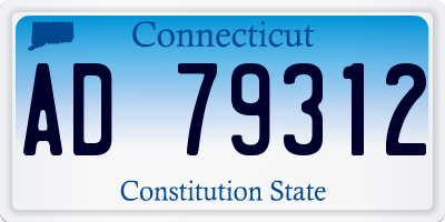 CT license plate AD79312