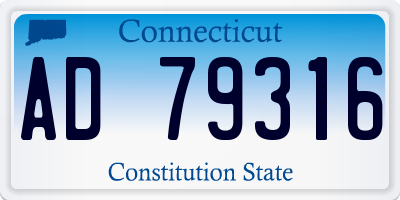CT license plate AD79316
