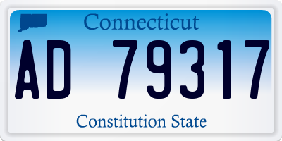 CT license plate AD79317