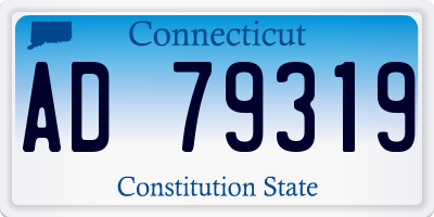 CT license plate AD79319
