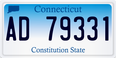 CT license plate AD79331
