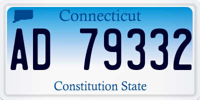 CT license plate AD79332