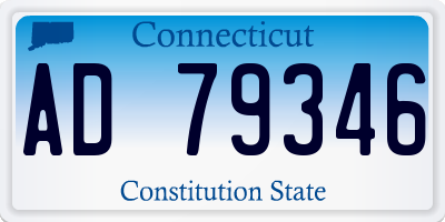 CT license plate AD79346