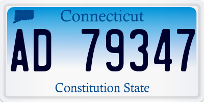 CT license plate AD79347