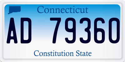 CT license plate AD79360