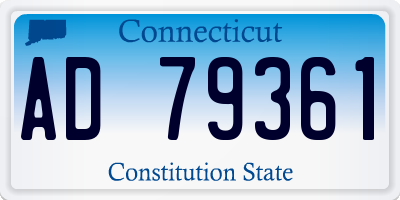 CT license plate AD79361