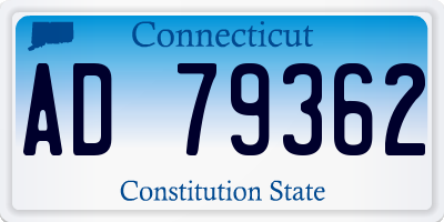 CT license plate AD79362