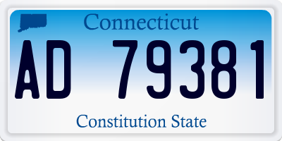 CT license plate AD79381