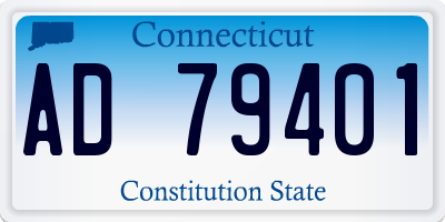 CT license plate AD79401