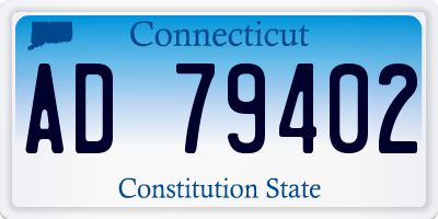 CT license plate AD79402