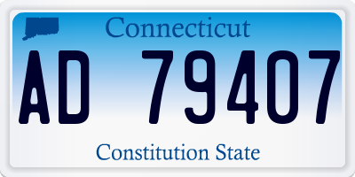 CT license plate AD79407
