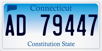 CT license plate AD79447