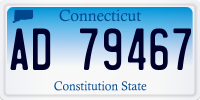 CT license plate AD79467