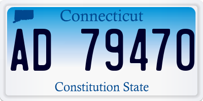 CT license plate AD79470